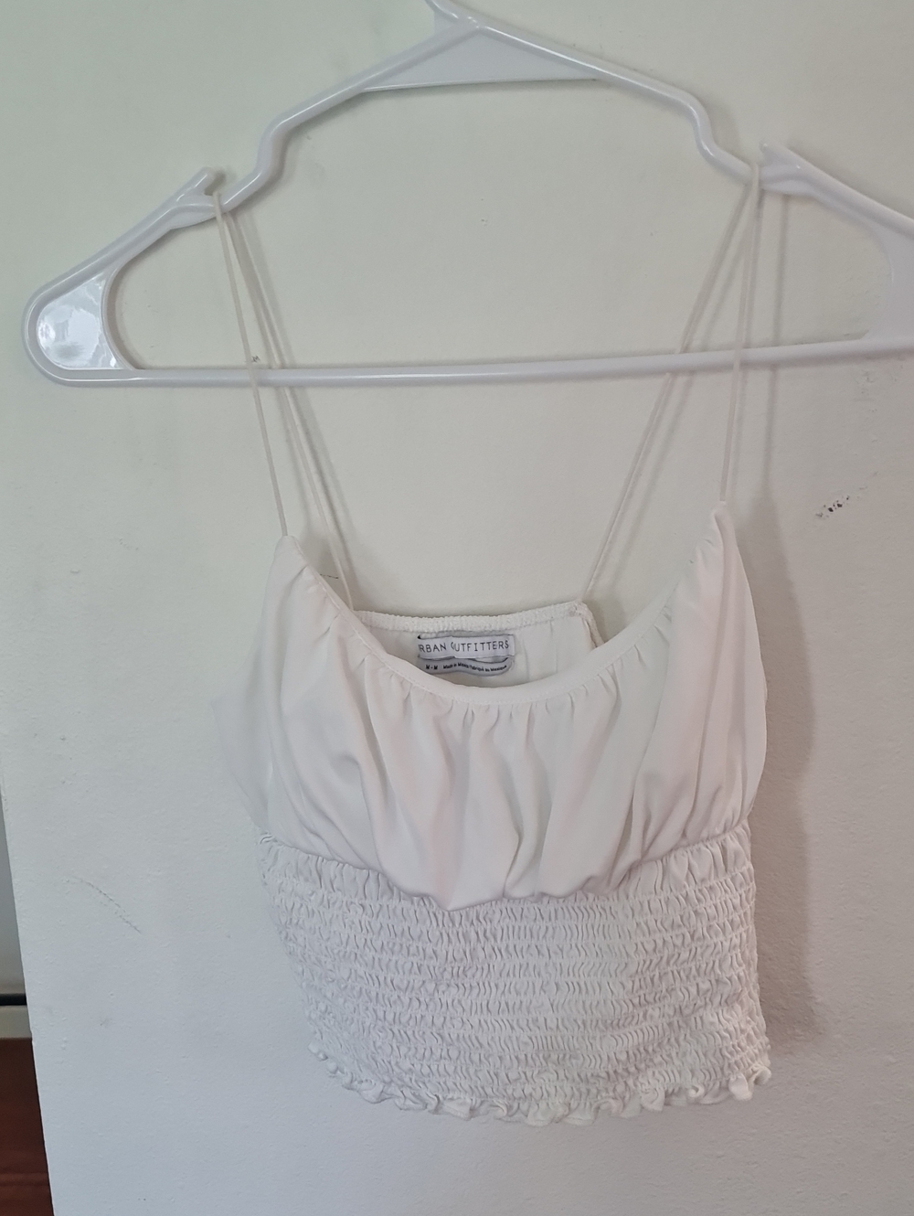 💥3for$15💥Urban Outfitters White Smocked Spaghetti-Strap Cami